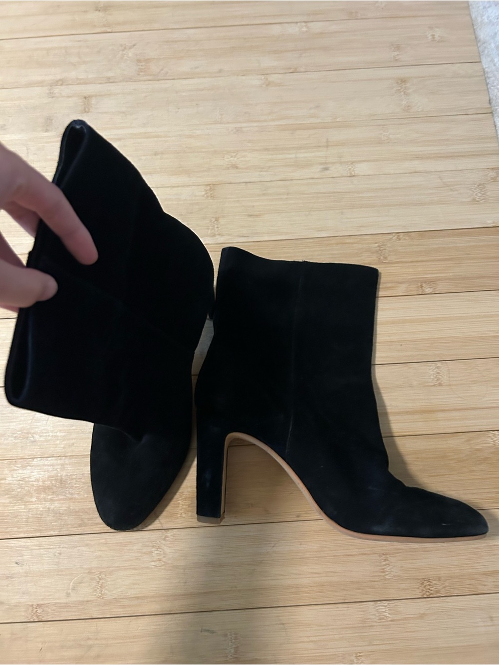 Dolce Vita black suede heel boots